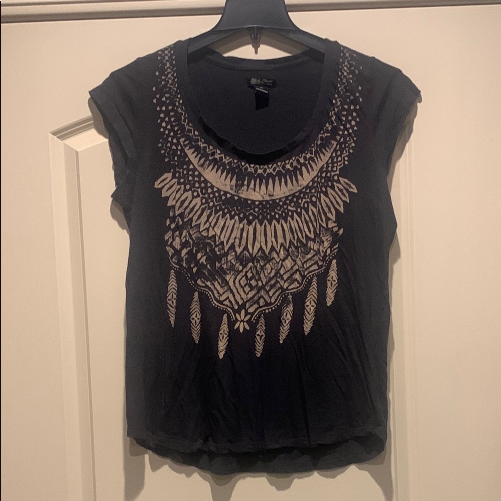 Lucky Brand Black Embellished Muscle Tee ~ XL